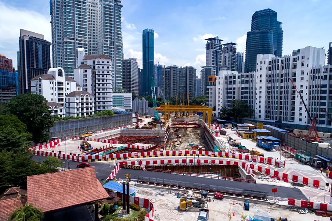 Aerial view of the Conlay MRT Station site.