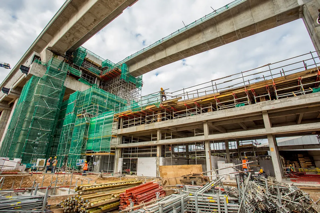 Architectural as well as electrical and mechanical installation in progress at the Kuchai MRT Station site.