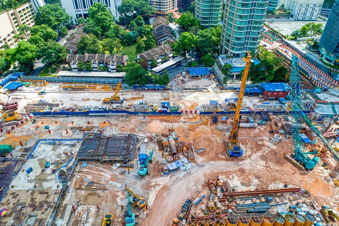 Overall layout of the Persiaran KLCC MRT Station site.