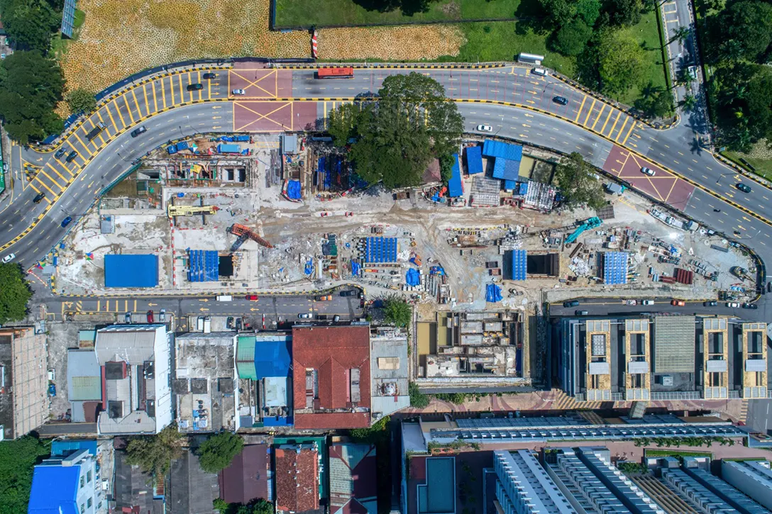 Aerial view of site for the Sentul Barat MRT Station