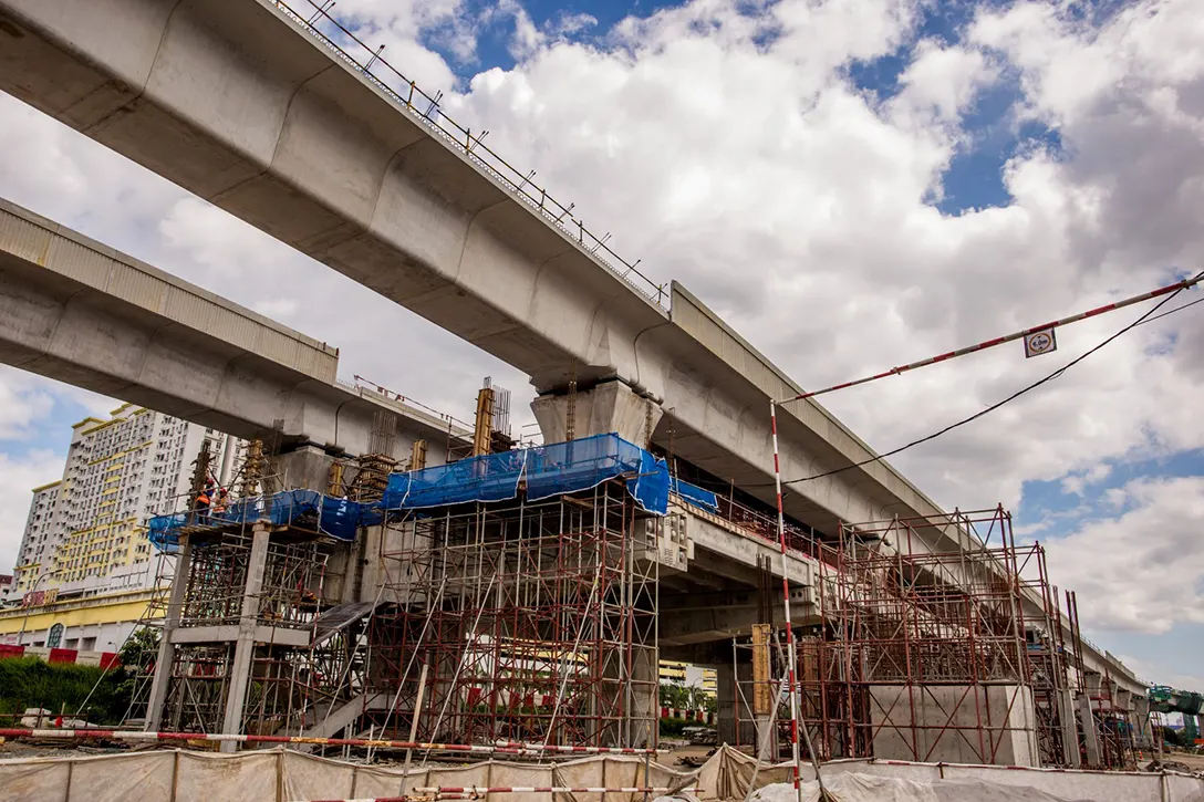 Architecture works in progress at the Serdang Raya Selatan MRT Station.