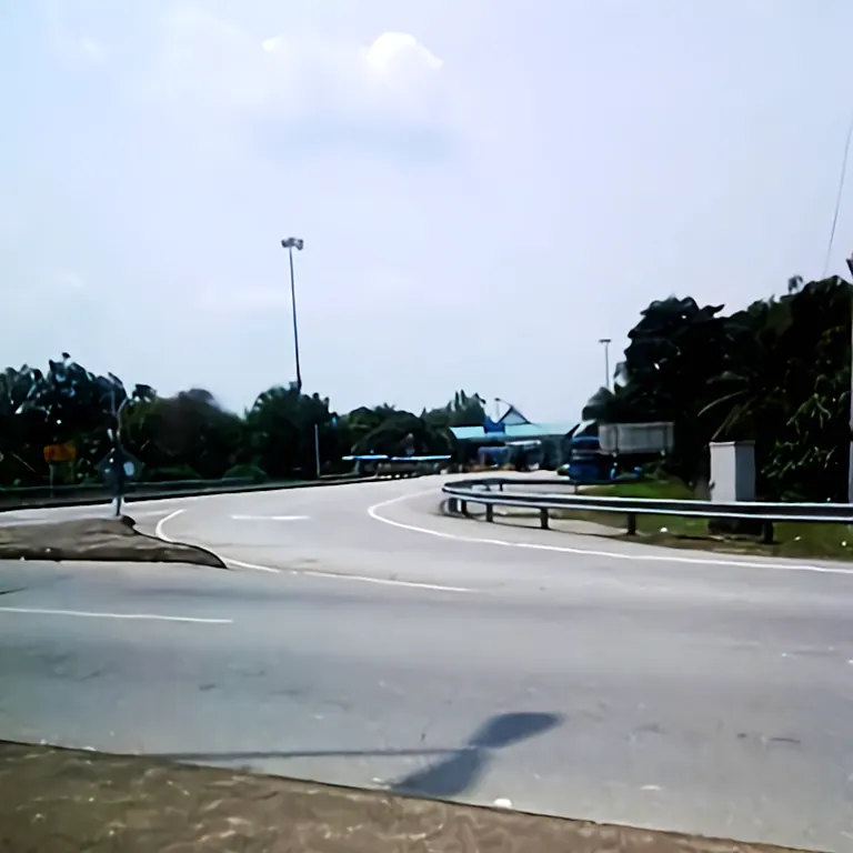 Road leading to the toll plaza