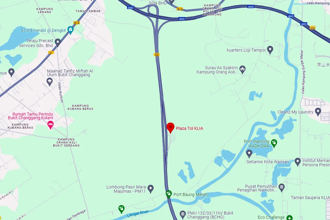 Location of KLIA Toll Plaza