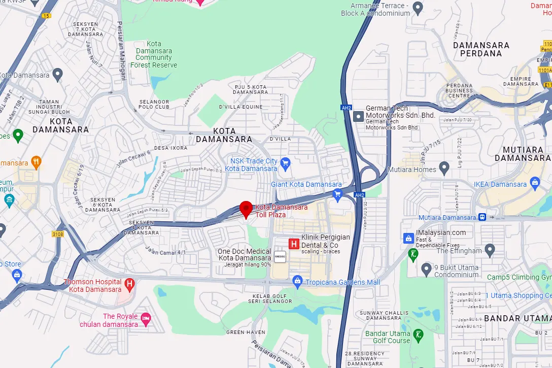 Location of Kota Damansara Toll Plaza