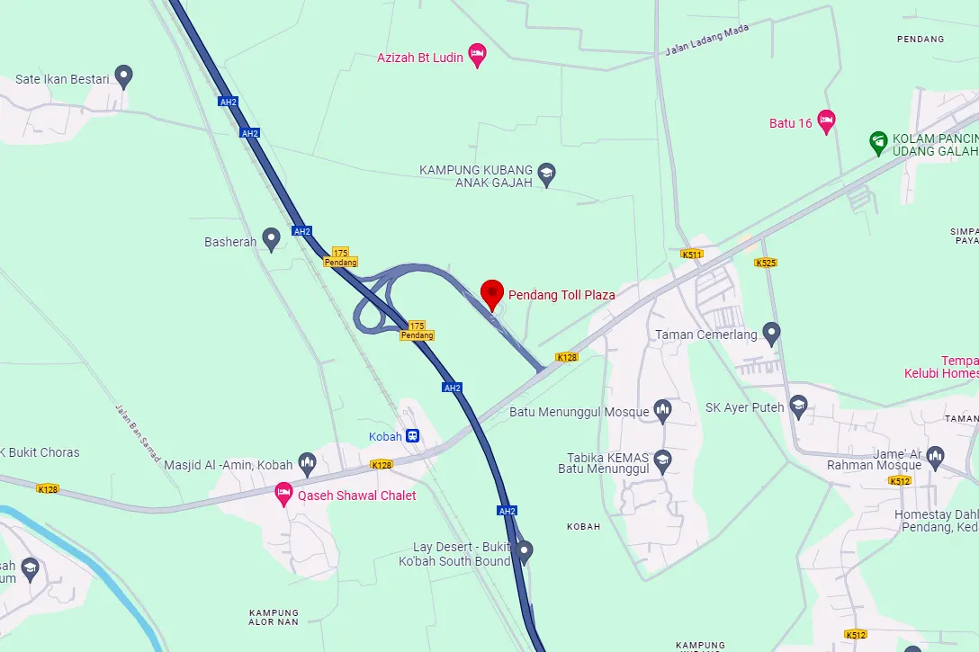 Location of Pendang Toll Plaza