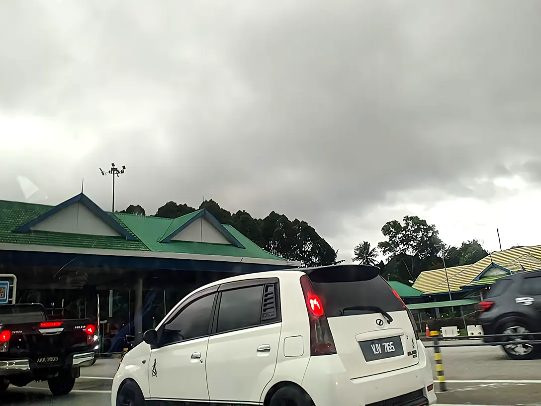 Entering the toll booths