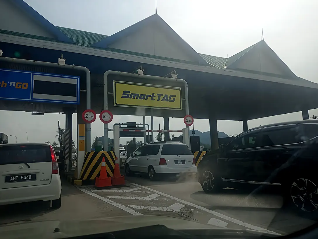 Entering the toll booths