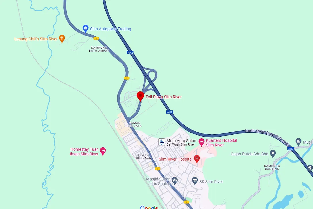 Location of Slim River Toll Plaza