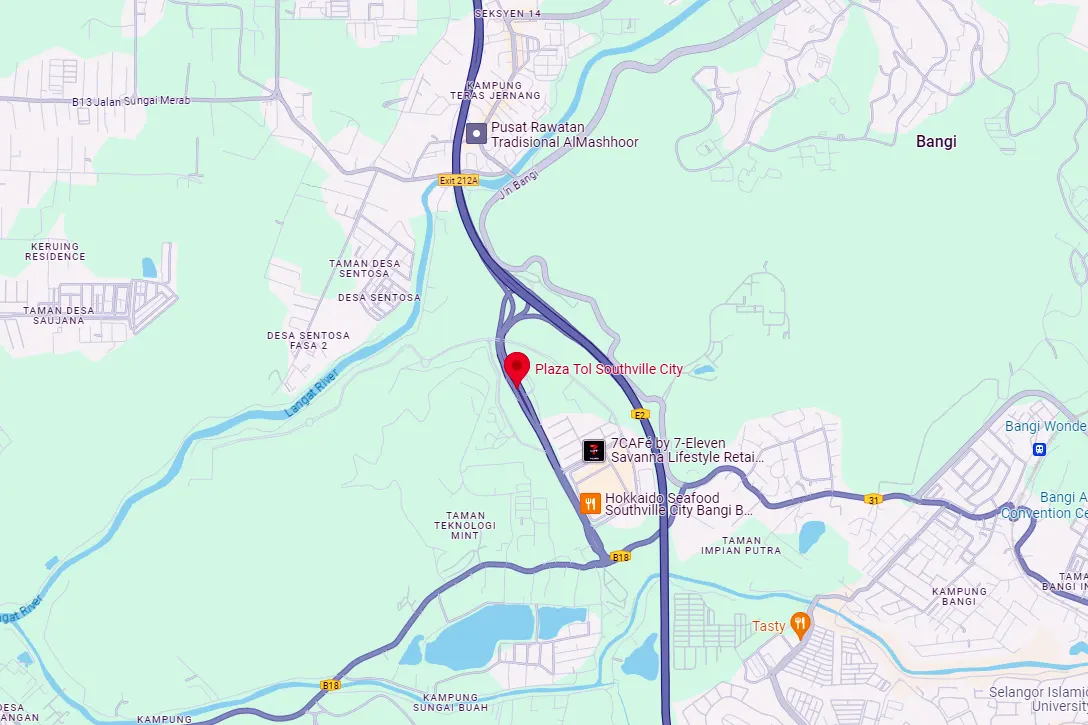 Location of Southville City Toll Plaza