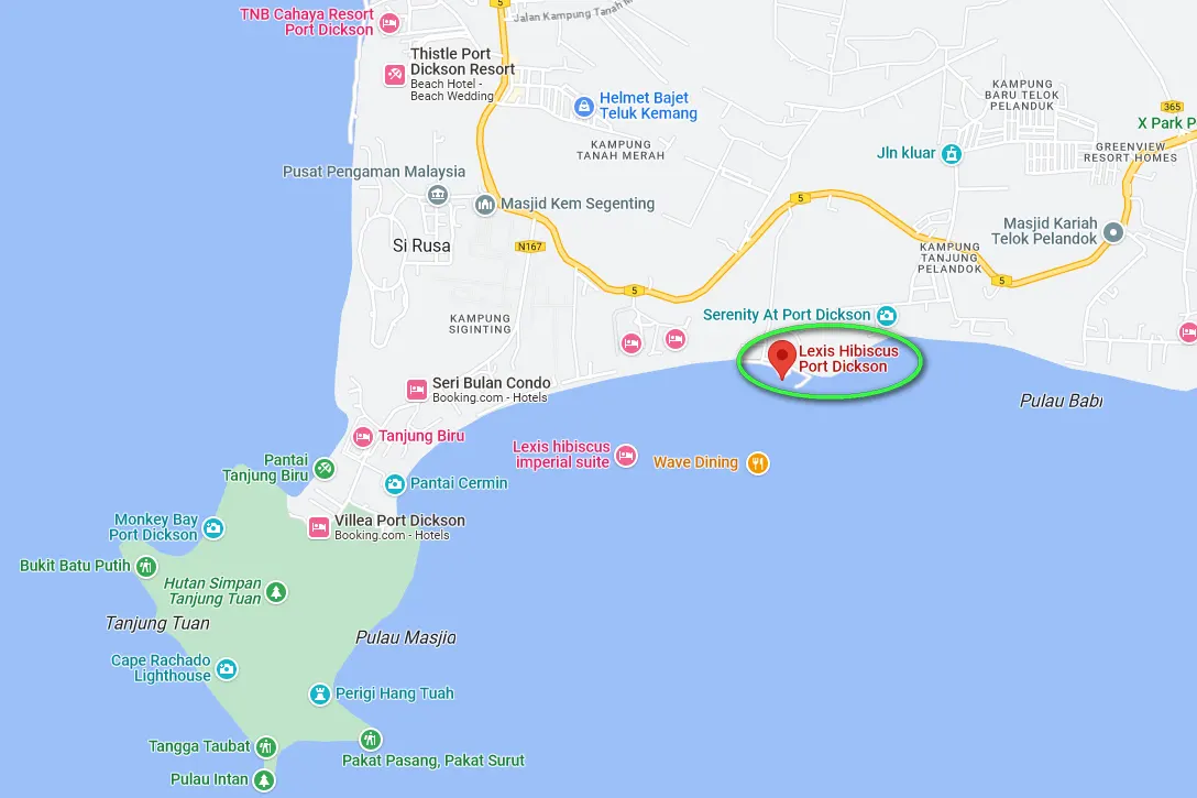Location of Lexis Hibiscus Port Dickson