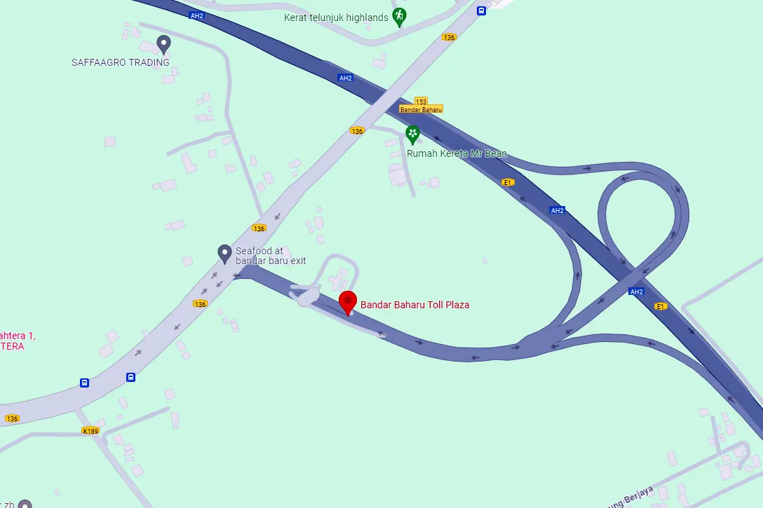 Location of Bandar Baharu Toll Plaza