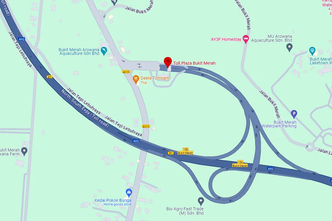 Location of Bukit Merah Toll Plaza