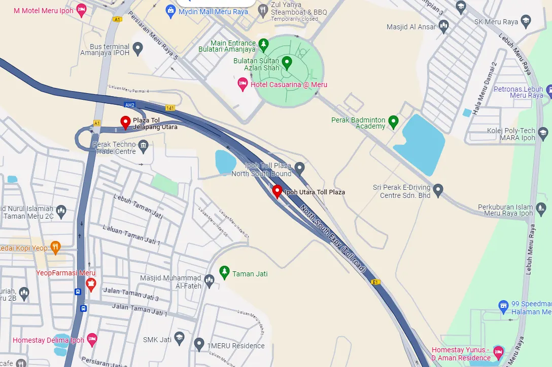 Location of Ipoh Utara Toll Plaza