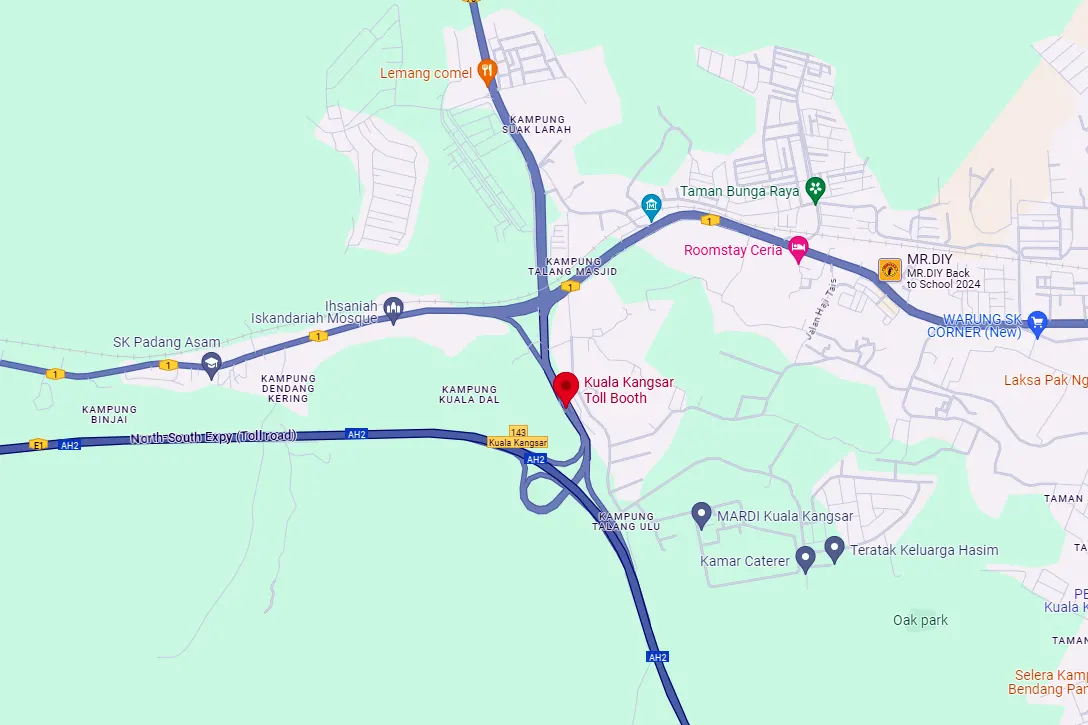 Location of Kuala Kangsar Toll Plaza