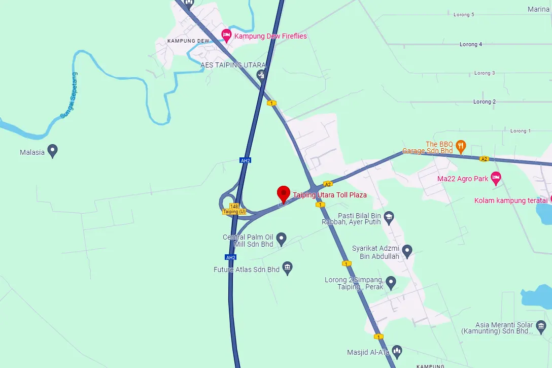 Location of Taiping Utara Toll Plaza