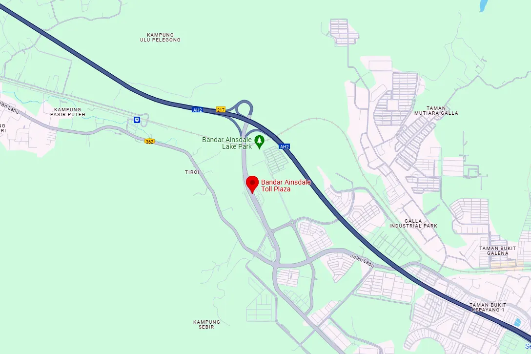 Location of Bandar Ainsdale Toll Plaza