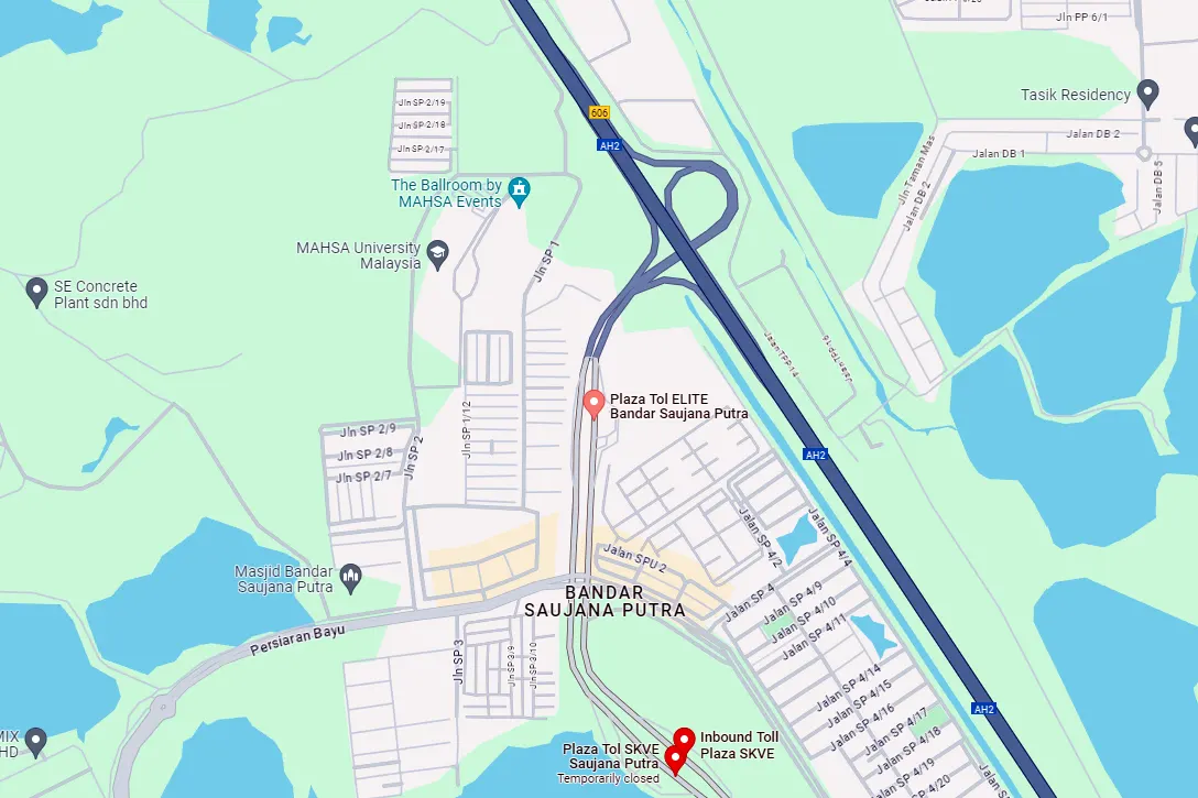 Location of Bandar Saujana Putra Toll Plaza