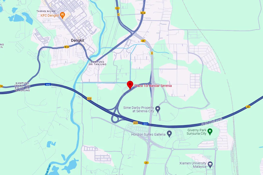 Location of Bandar Serenia Toll Plaza