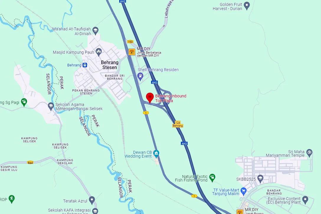 Location of Behrang Toll Plaza