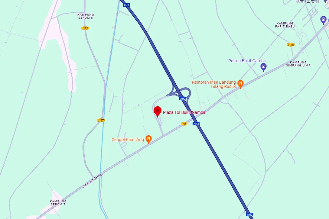 Location of Bukit Gambir Toll Plaza