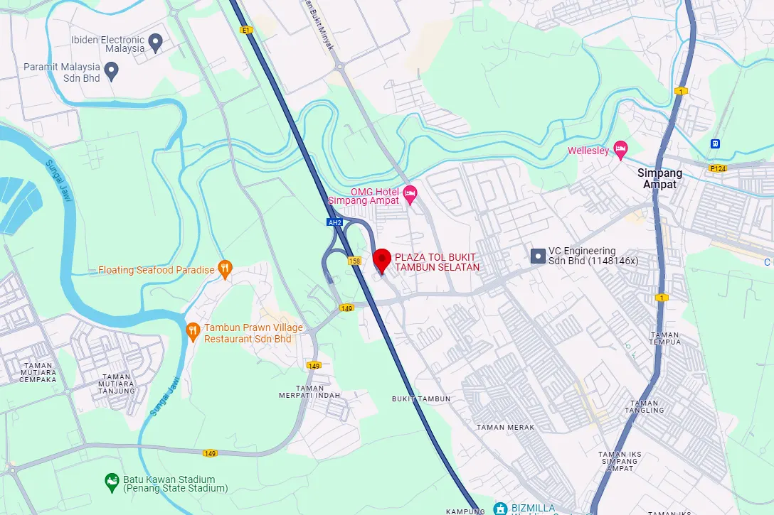 Location of Bukit Tambun Selatan Toll Plaza