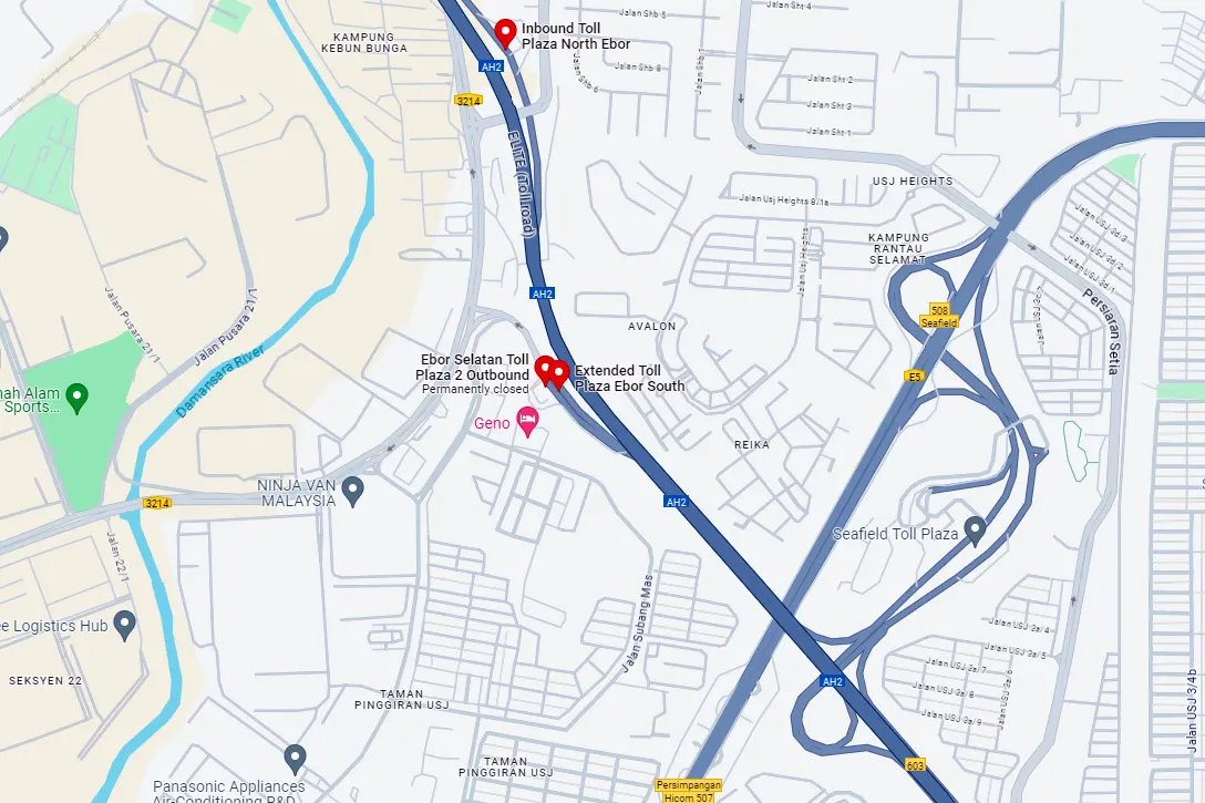 Location of Ebor Selatan Toll Plaza