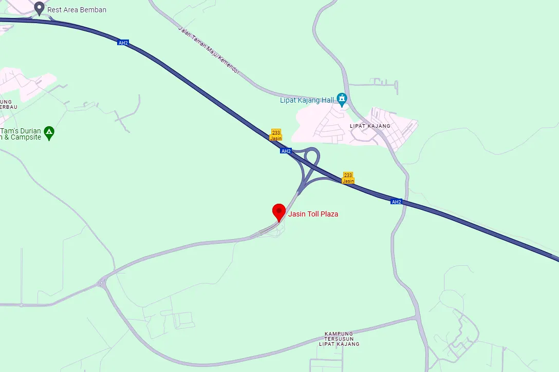 Location of Jasin Toll Plaza