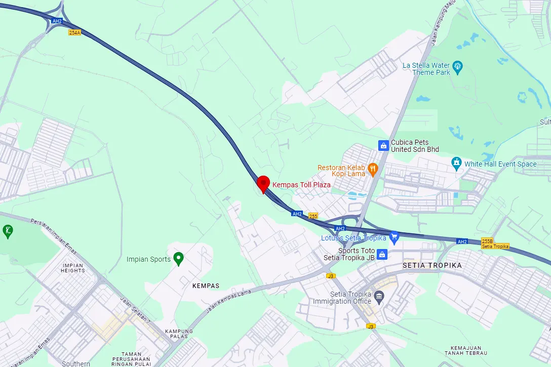 Location of Kempas Toll Plaza