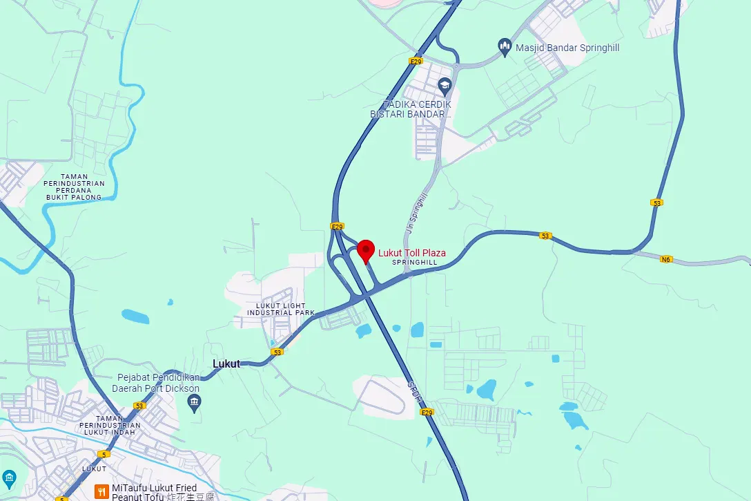 Location of Lukut Toll Plaza