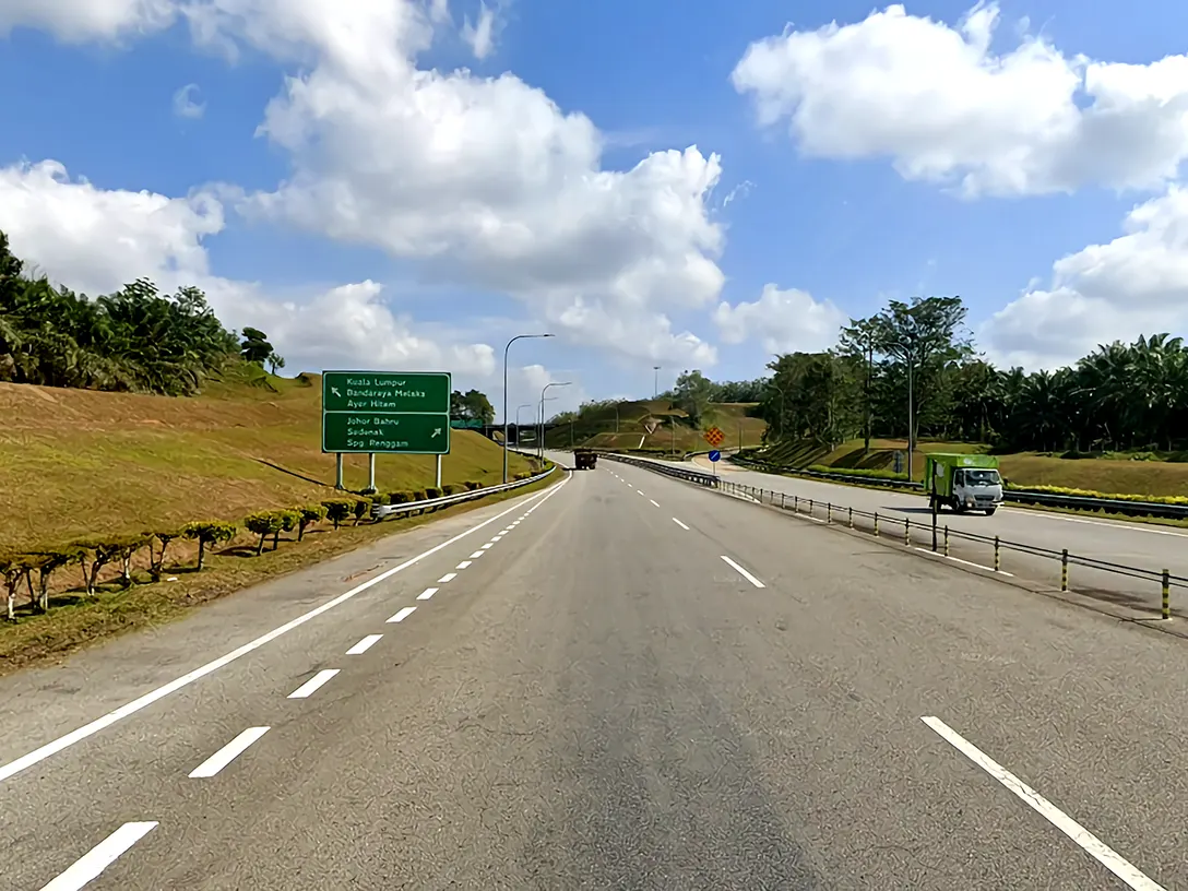 Road after the Machap Toll Plaza