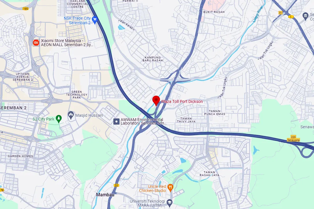 Location of Port Dickson Selatan Toll Plaza