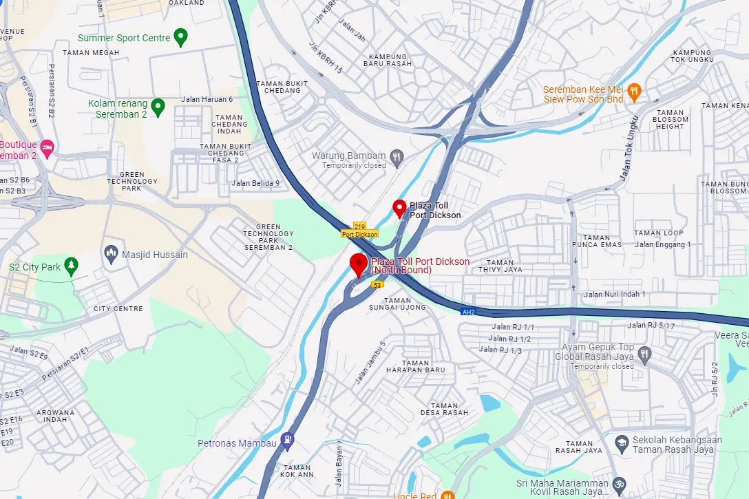 Location of Port Dickson Utara Toll Plaza