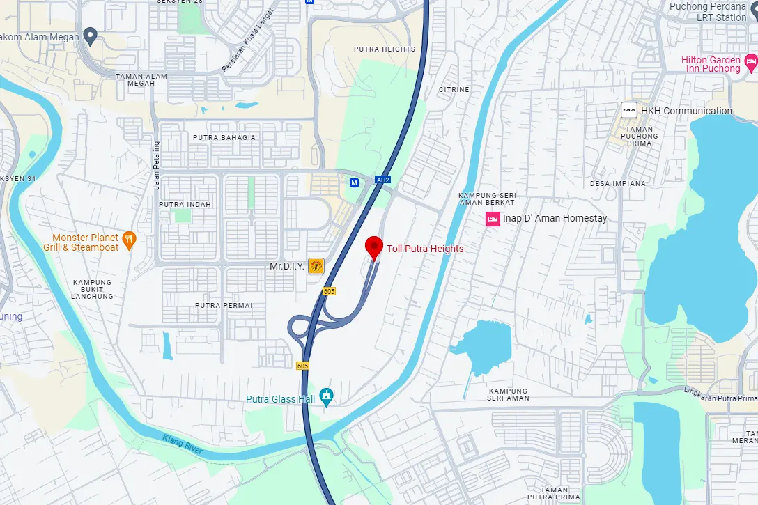 Location of Putra Heights Toll Plaza