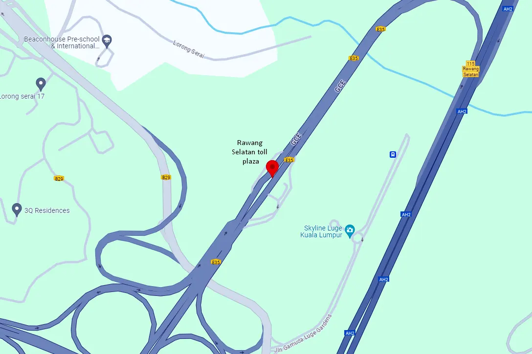 Location of Rawang Selatan Toll Plaza