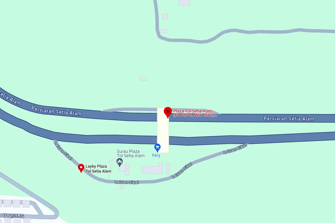 Location of Setia Alam Toll Plaza