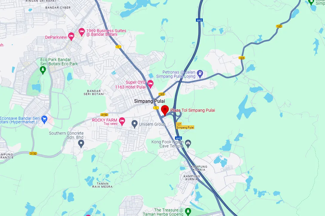 Location of Simpang Pulai Toll Plaza