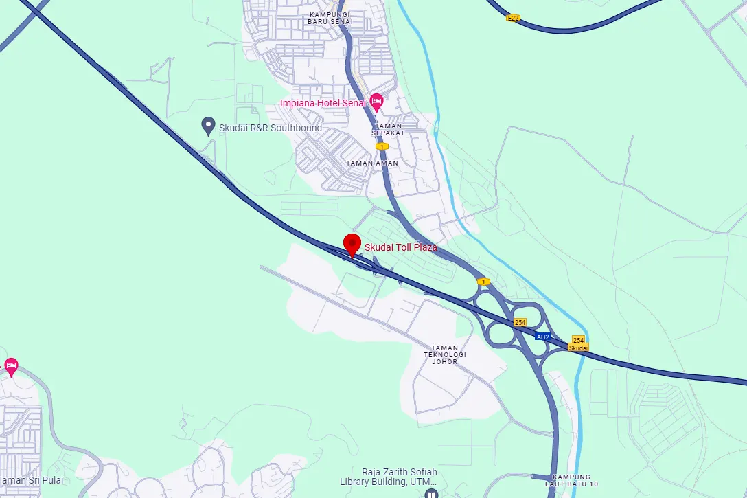 Location of Skudai Toll Plaza