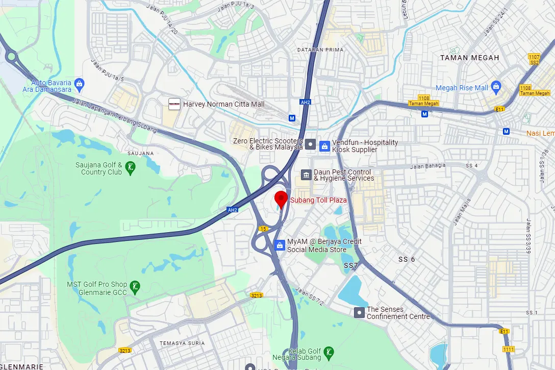 Location of Subang Toll Plaza