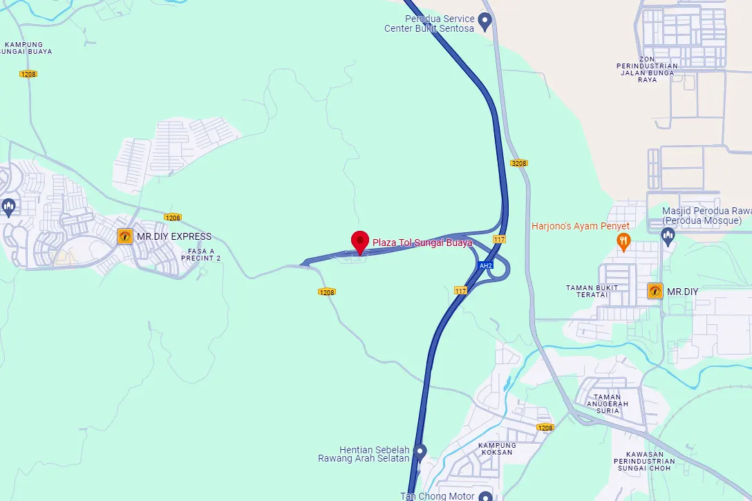 Location of Sungai Buaya Toll Plaza