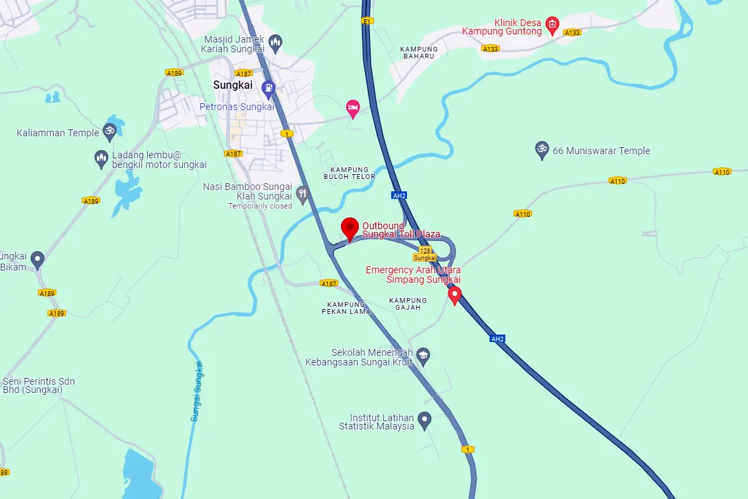 Location of Sungkai Toll Plaza