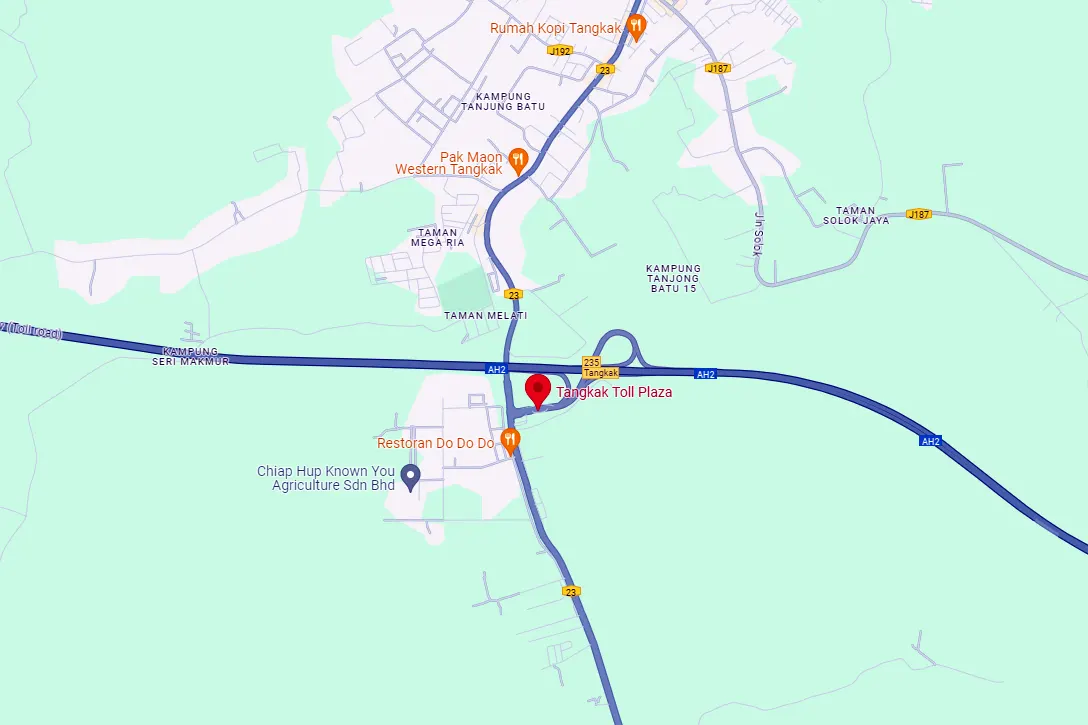 Location of Tangkak Toll Plaza