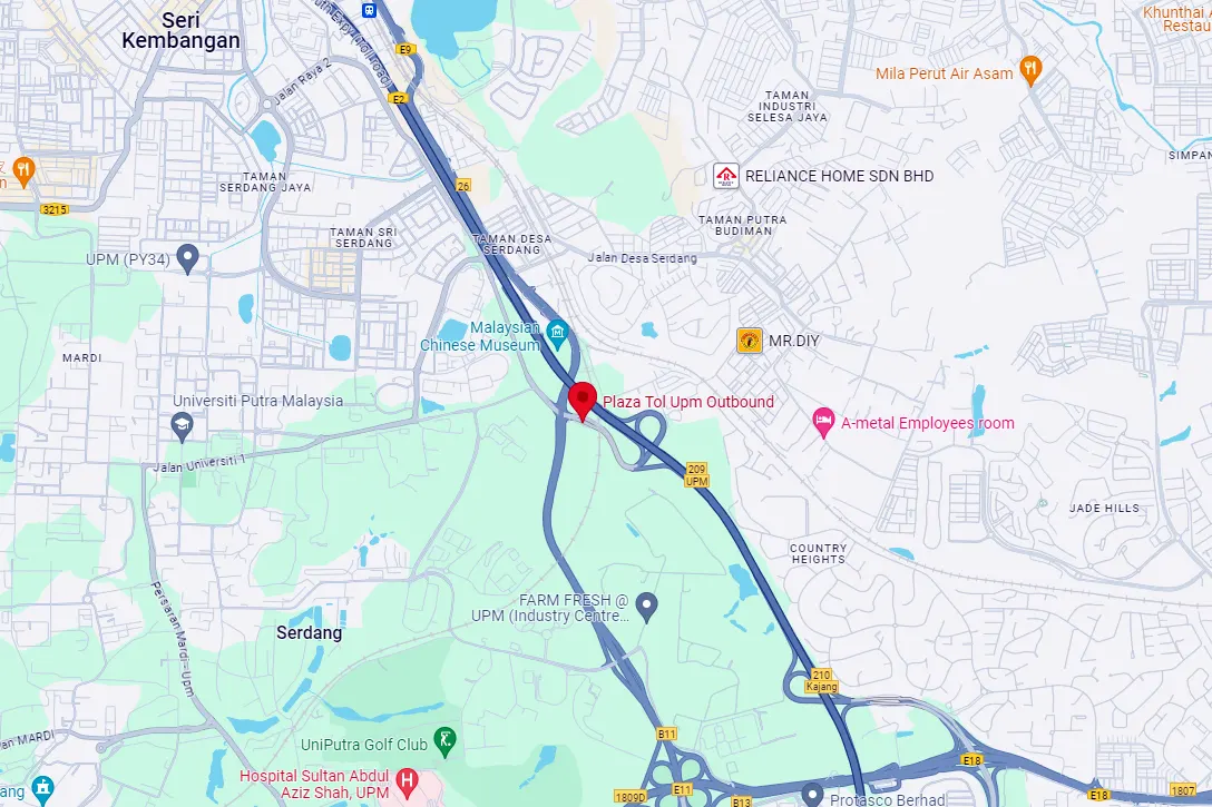 Location of UPM Toll Plaza