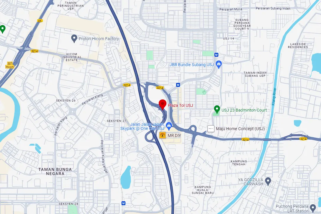 Location of USJ Toll Plaza