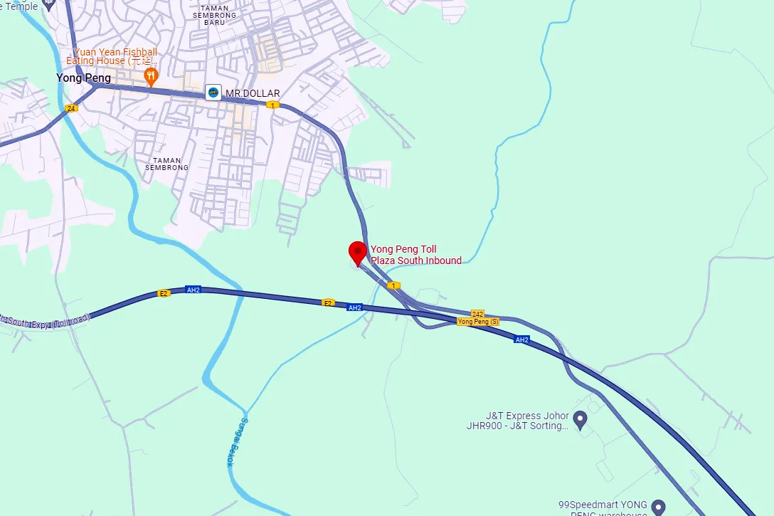 Location of Yong Peng Selatan Toll Plaza